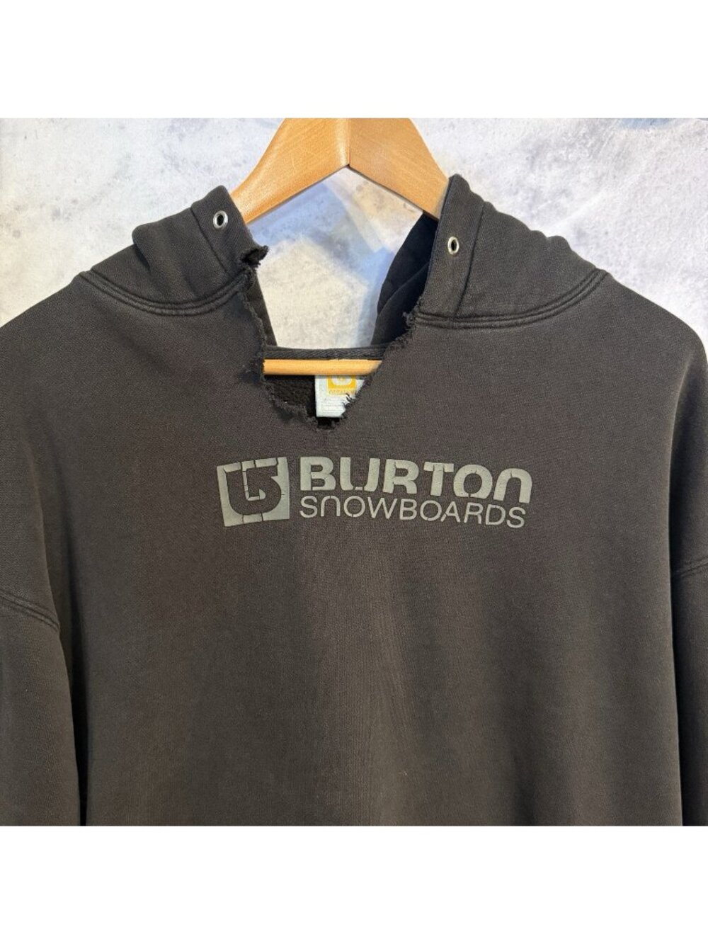 Vintage Burton Snowboards Hoodie Sweatshirt Mens Medium M Black Skate Y2K USA